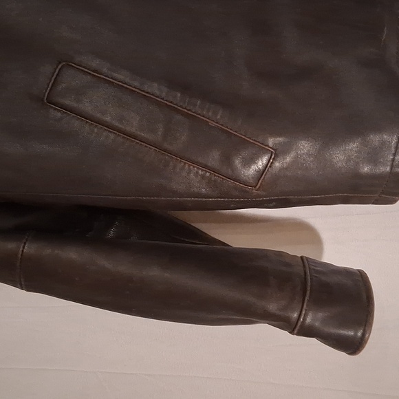 Jos.A. Men's Brown Leather Jacket Size Small - Picture 4 of 12